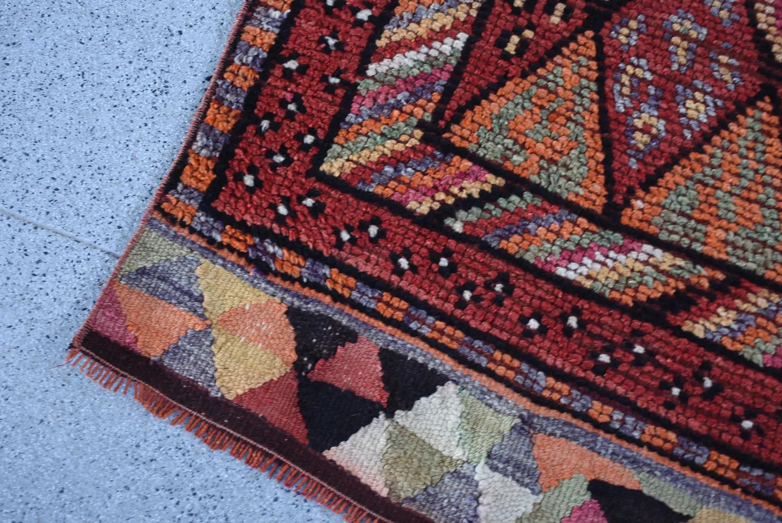 Vintage Turkish Runner Rug 2.7 x 13.3 ft
