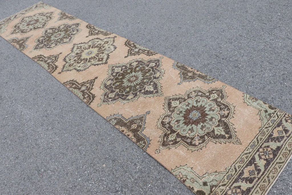 Vintage Turkish Runner Rug 2.7 x 12 ft