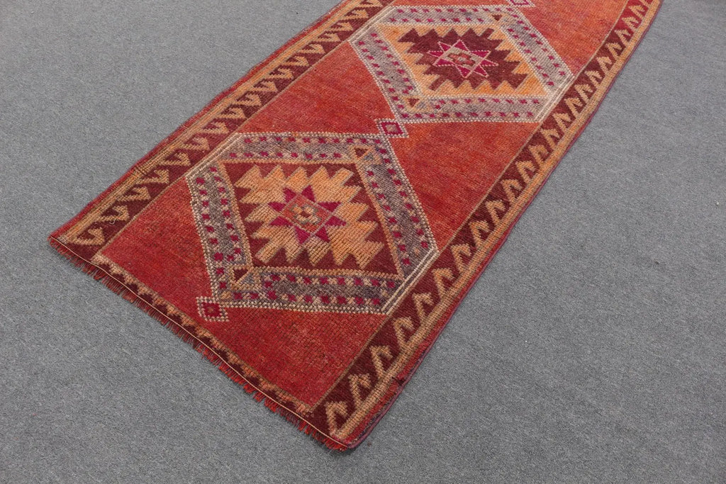 Vintage Turkish Runner Rug 3.1 x 9.5 ft
