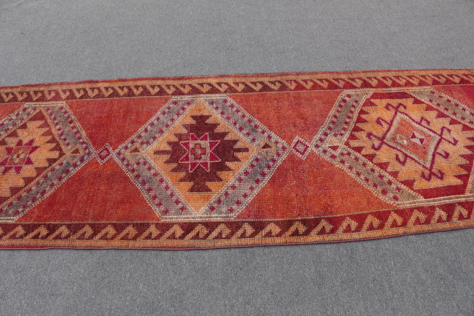 Vintage Turkish Runner Rug 3.1 x 9.5 ft
