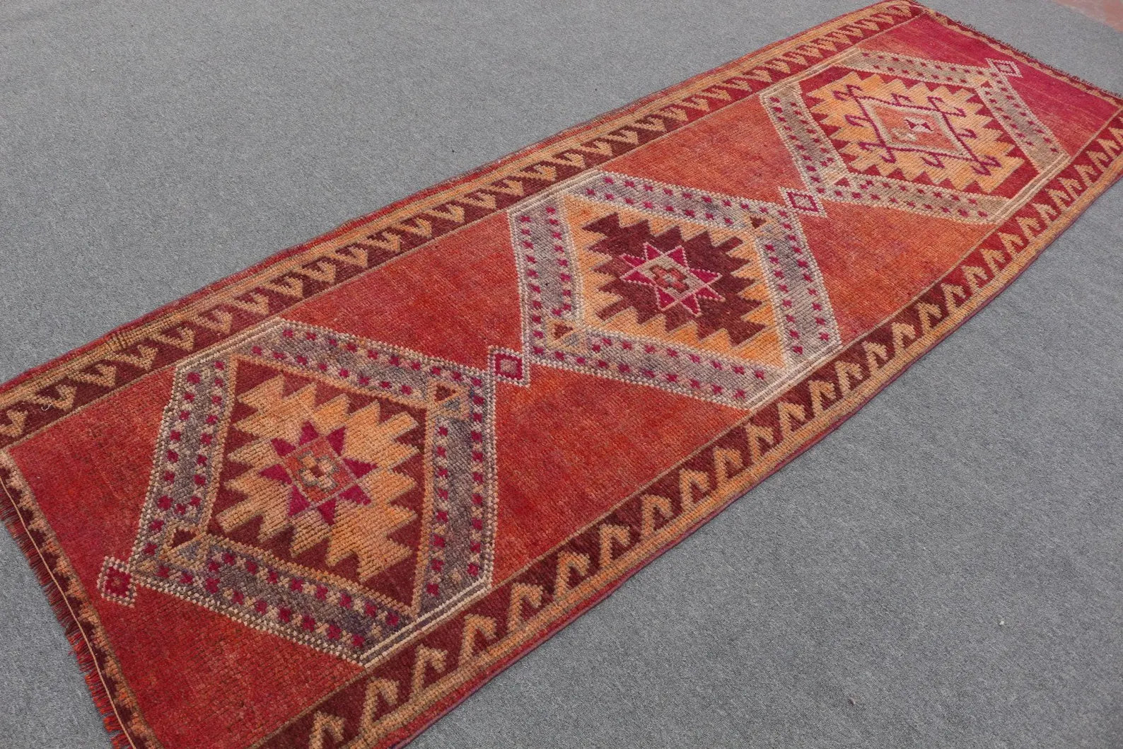 Vintage Turkish Runner Rug 3.1 x 9.5 ft
