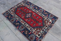 Vintage Turkish Accent Area rug 3.5 x 4.9 ft