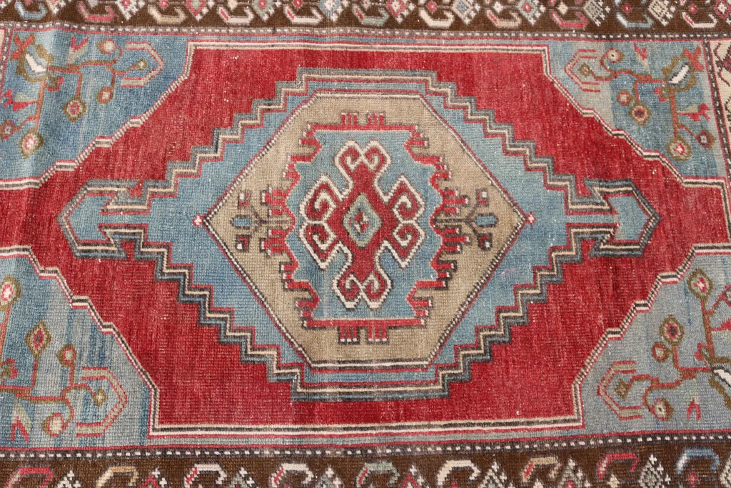 Vintage Turkish Accent Area rug 3 x 5.2 ft