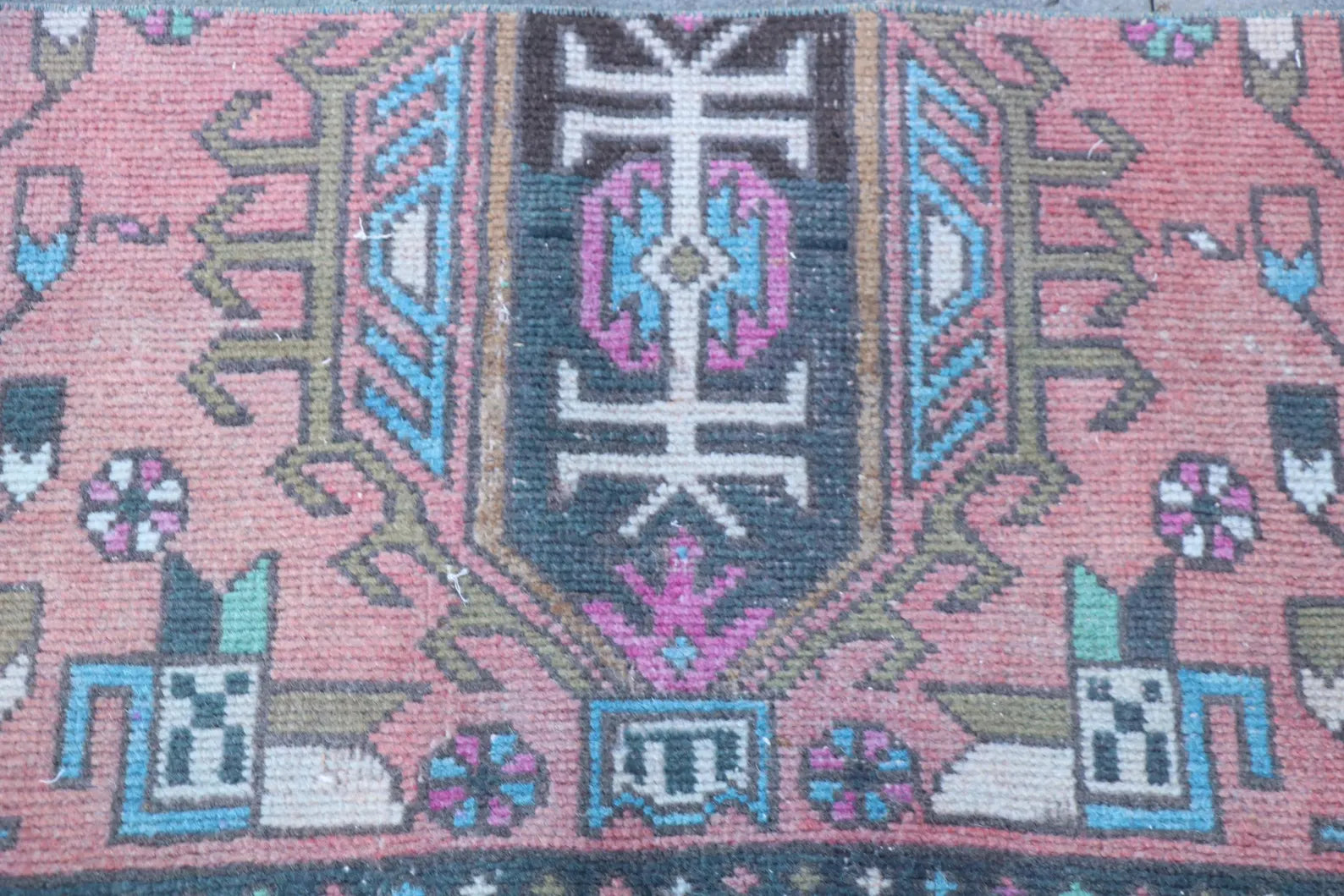 Vintage Turkish Mini Rug 1.7 x 2.8 ft