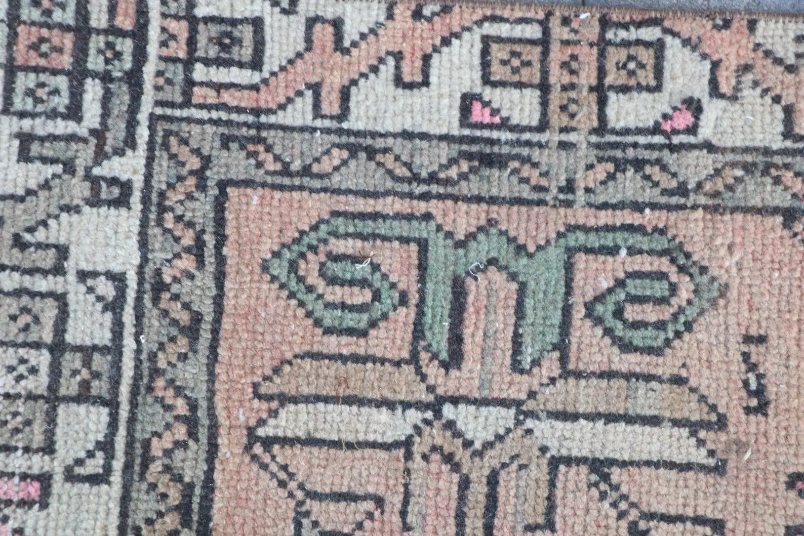 Vintage Turkish Mini Rug 1.7 x 2.7 ft