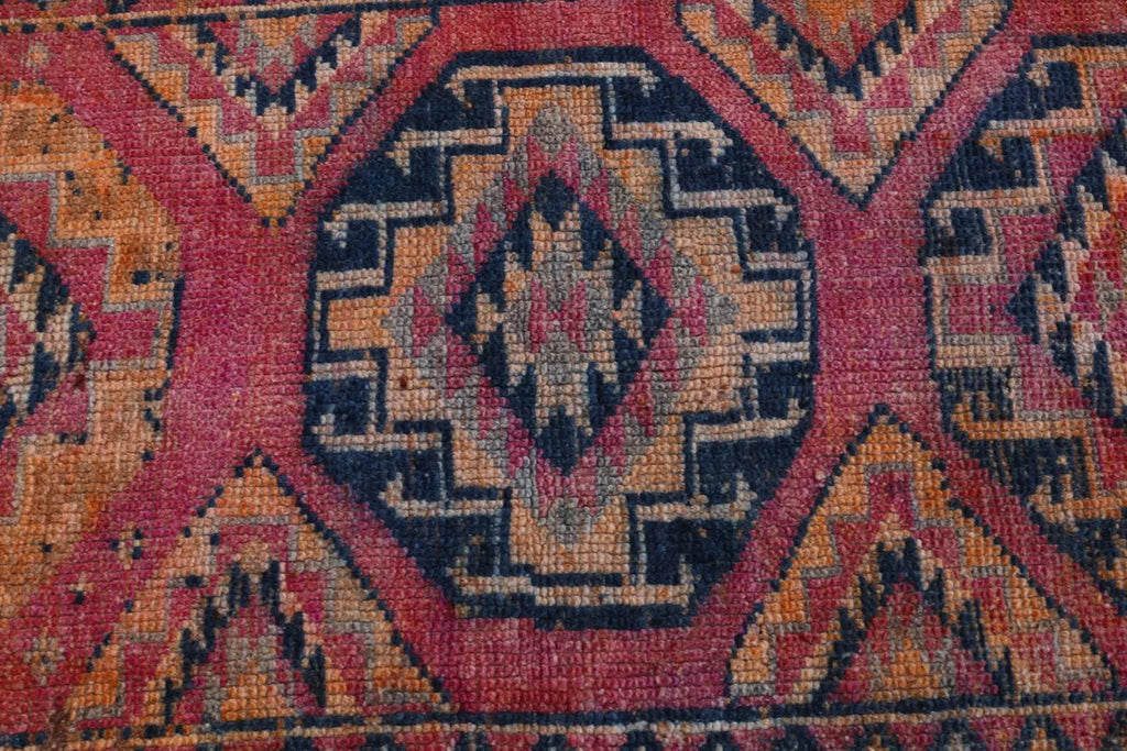 Vintage Turkish Runner Rug 2.6 x 10.6 ft