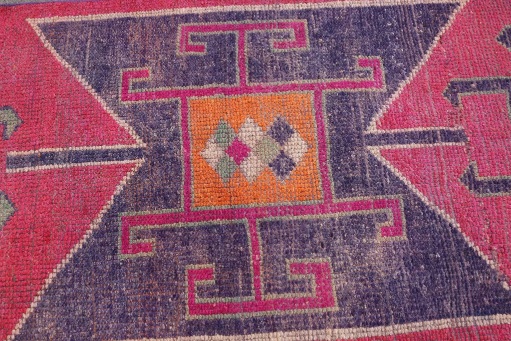 Vintage Turkish Runner Rug 2.8 x 11.6 ft