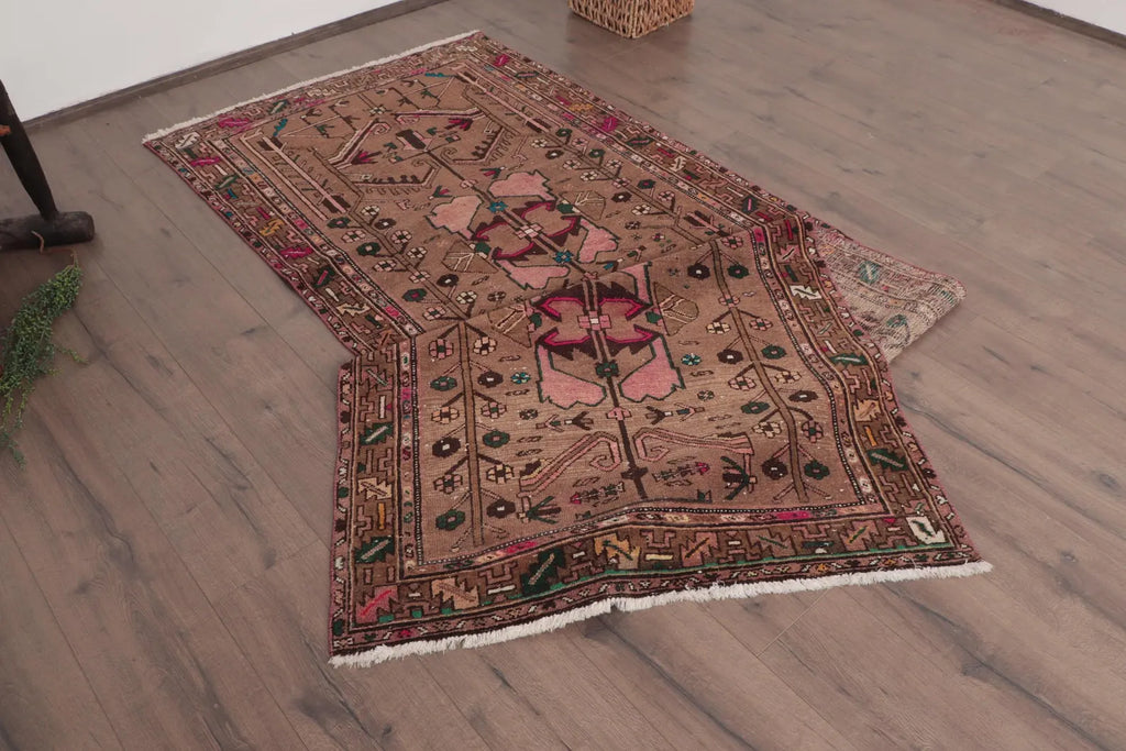 Vintage Persian Accent Area Rug 3.4 x 10.3 ft