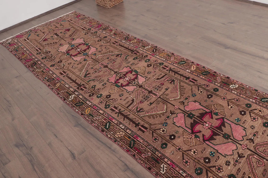 Vintage Persian Accent Area Rug 3.4 x 10.3 ft