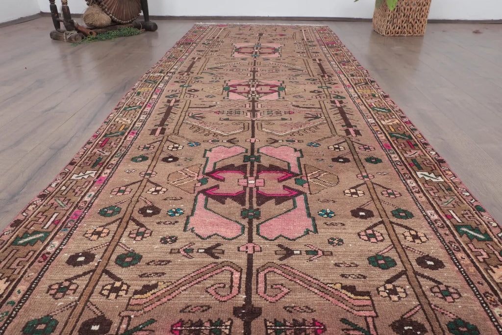 Vintage Persian Accent Area Rug 3.4 x 10.3 ft