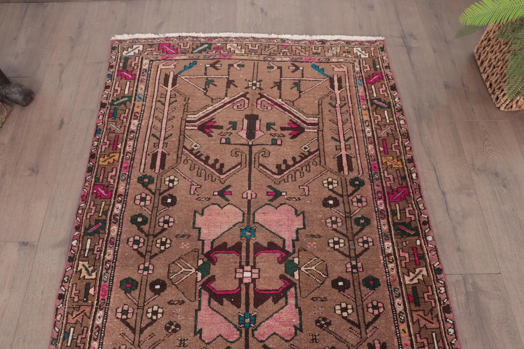 Vintage Persian Accent Area Rug 3.4 x 10.3 ft