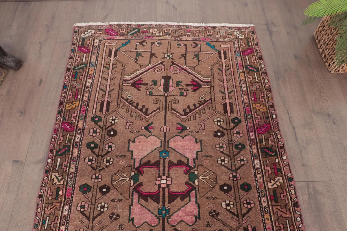 Vintage Persian Accent Area Rug 3.4 x 10.3 ft