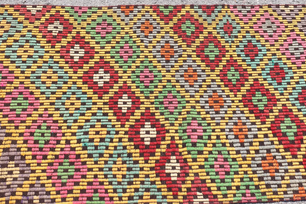 Vintage Turkish Runner Rug 2.7 x 8.2 ft