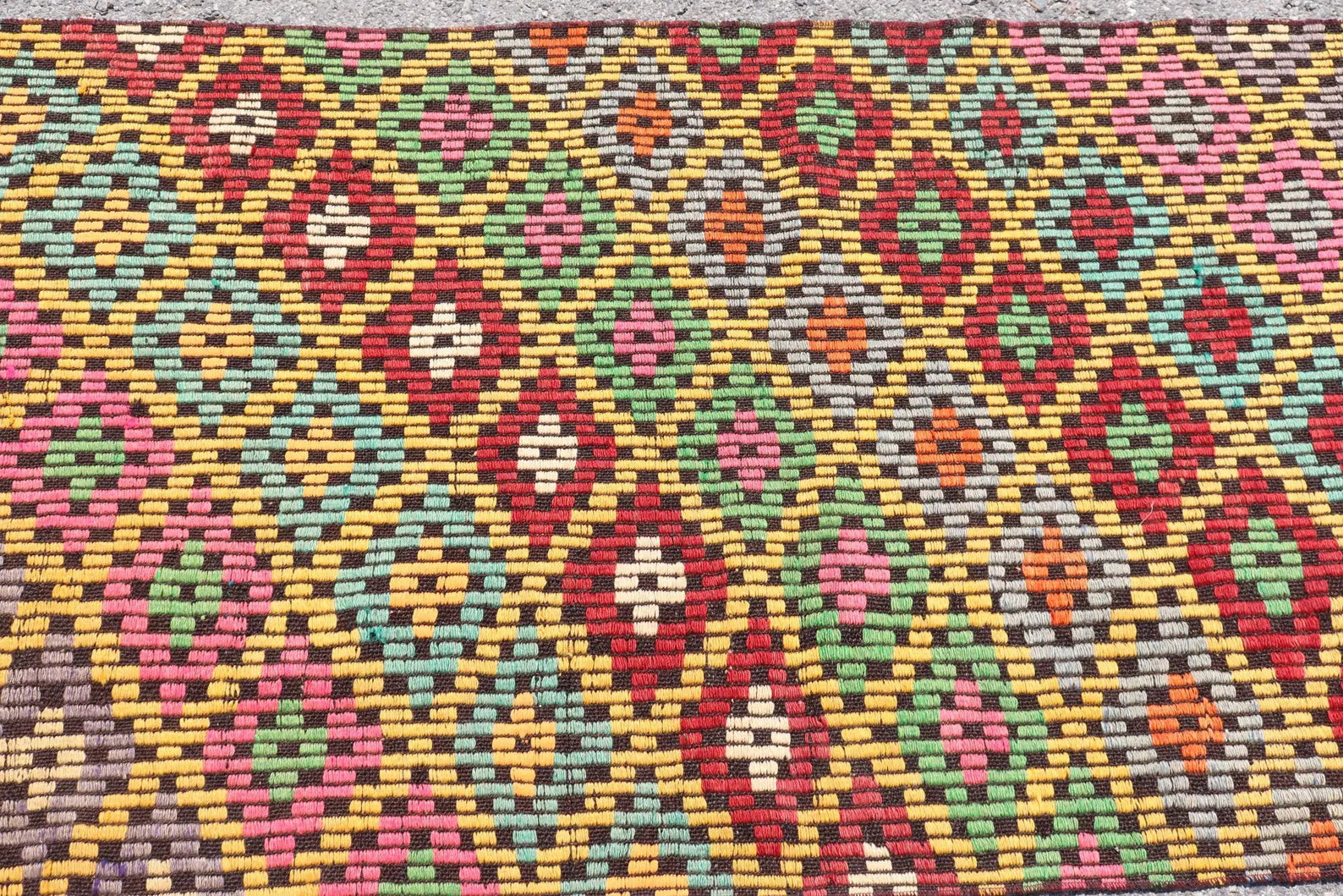 Vintage Turkish Runner Rug 2.7 x 8.2 ft