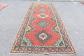 Vintage Turkish Accent Area rug 4.9 x 12.6 ft