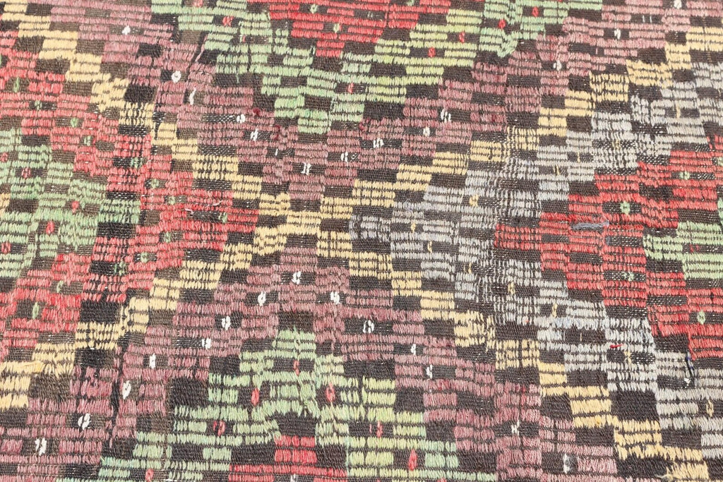 Vintage Turkish Accent Area rug 4.7 x 11.3 ft