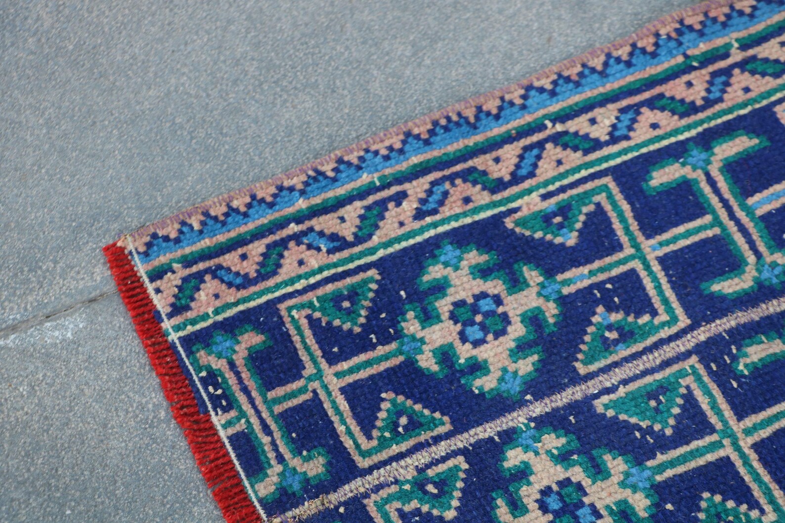 Vintage Turkish Runner Rug 1.4 x 10.5 ft