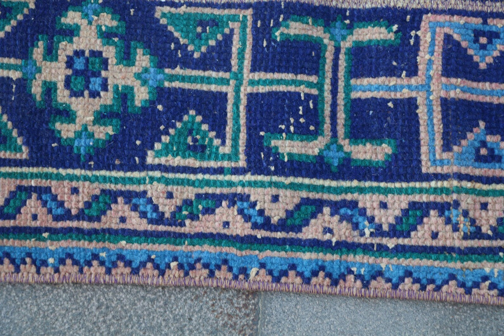 Vintage Turkish Runner Rug 1.4 x 10.5 ft