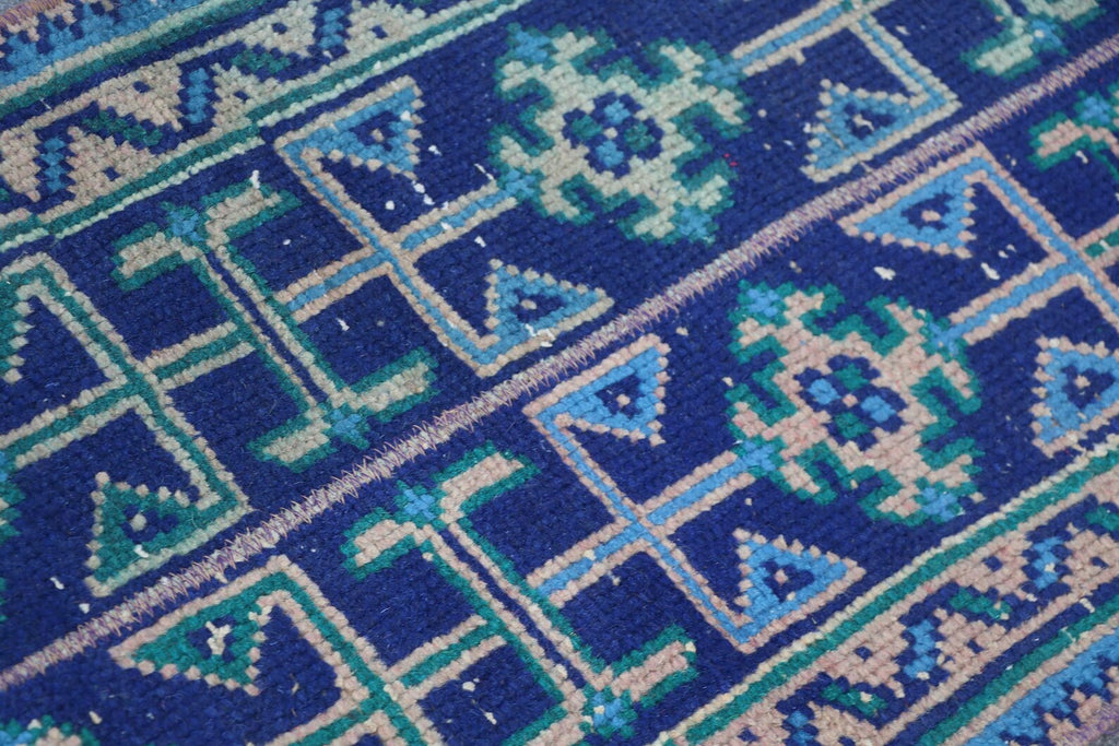 Vintage Turkish Runner Rug 1.4 x 10.5 ft