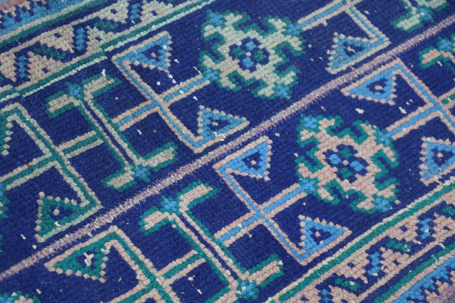 Vintage Turkish Runner Rug 1.4 x 10.5 ft