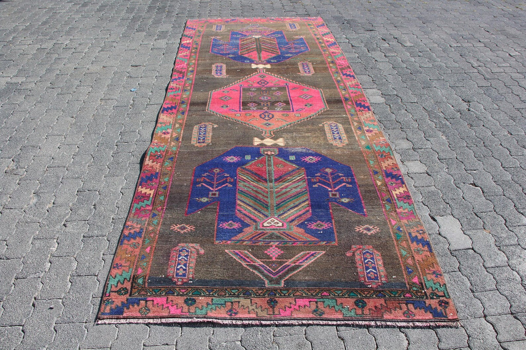 Vintage Persian Accent Area rug 4.3 x 10.7 ft