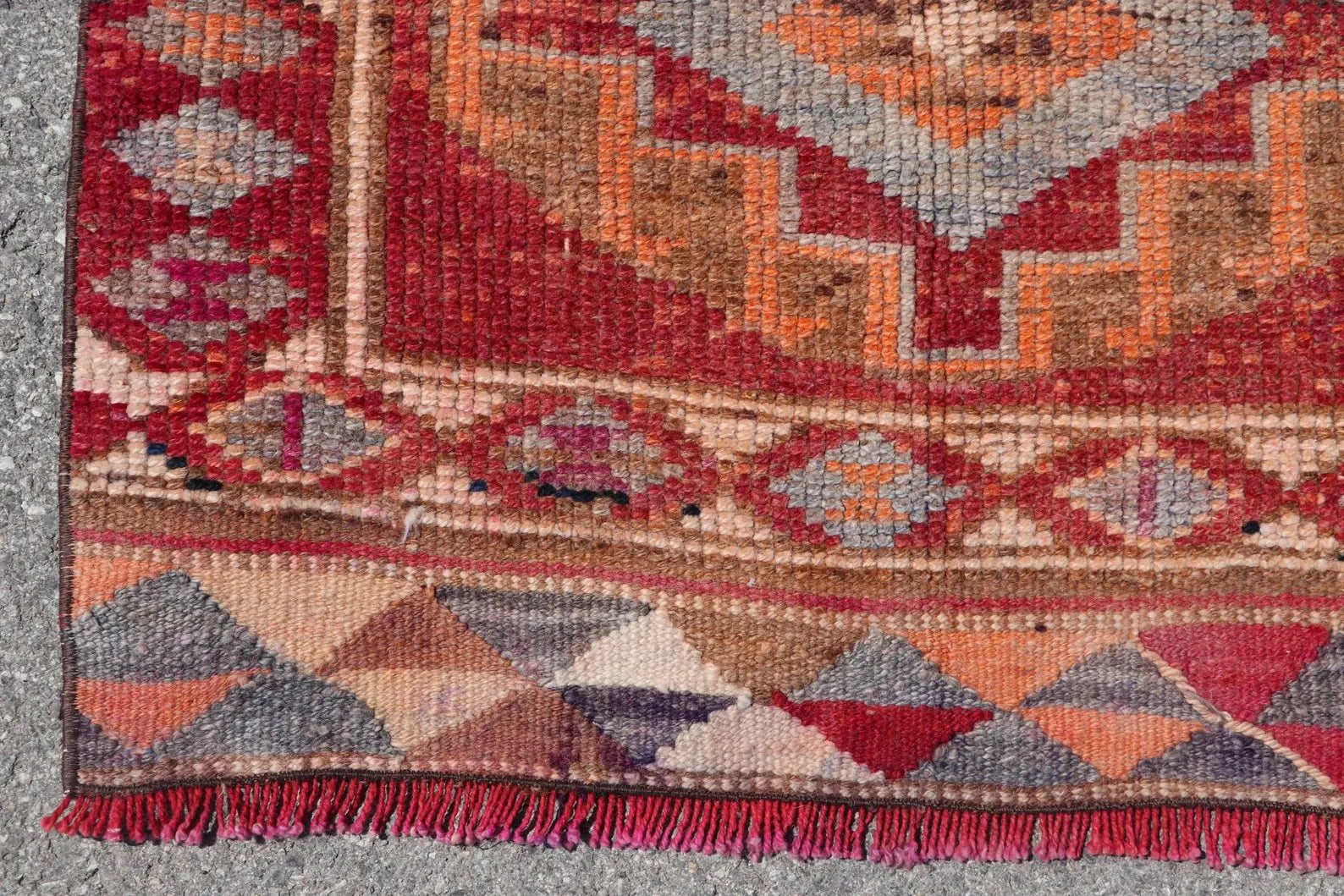 Vintage Turkish Runner Rug 2.9 x 12.4 ft