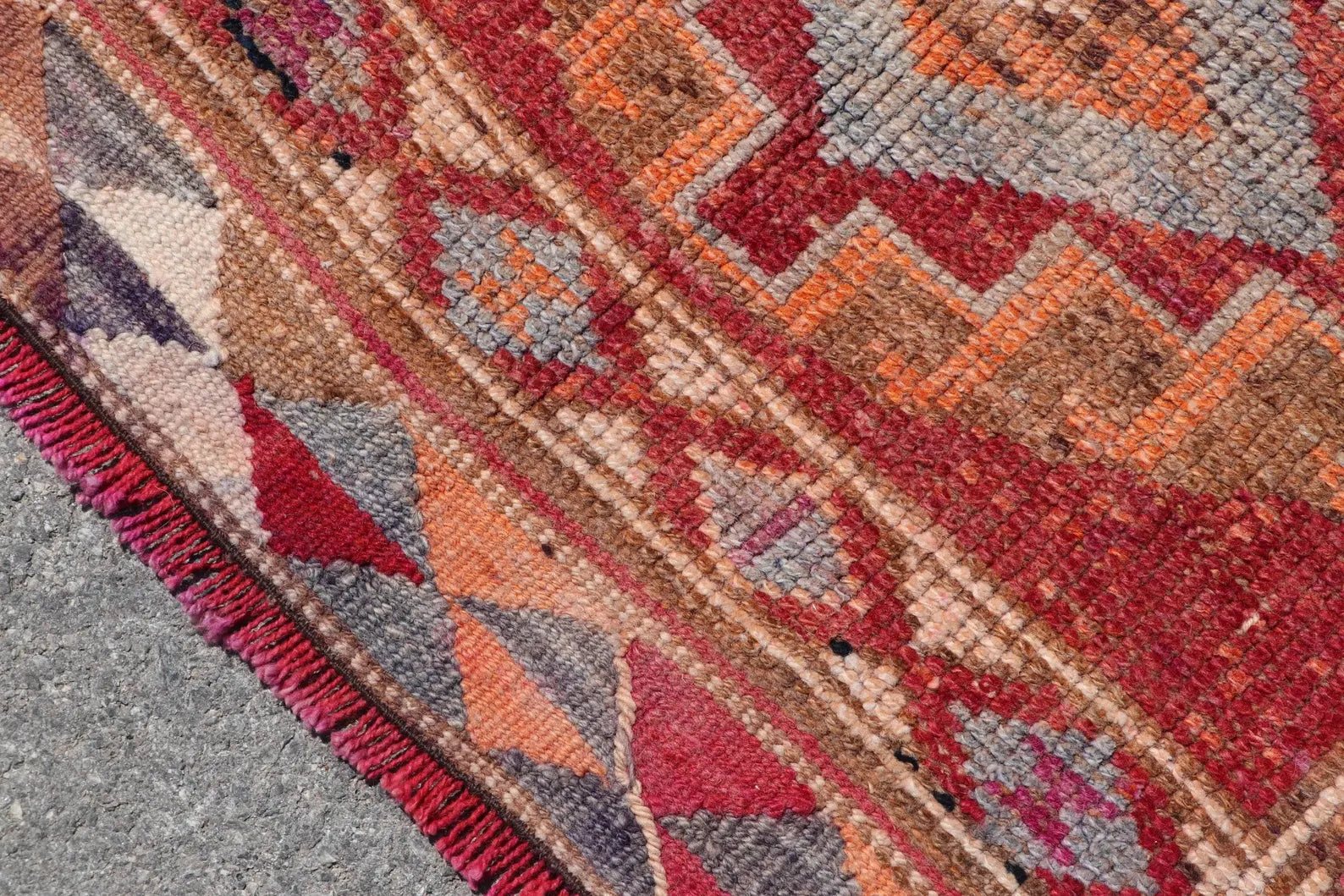 Vintage Turkish Runner Rug 2.9 x 12.4 ft