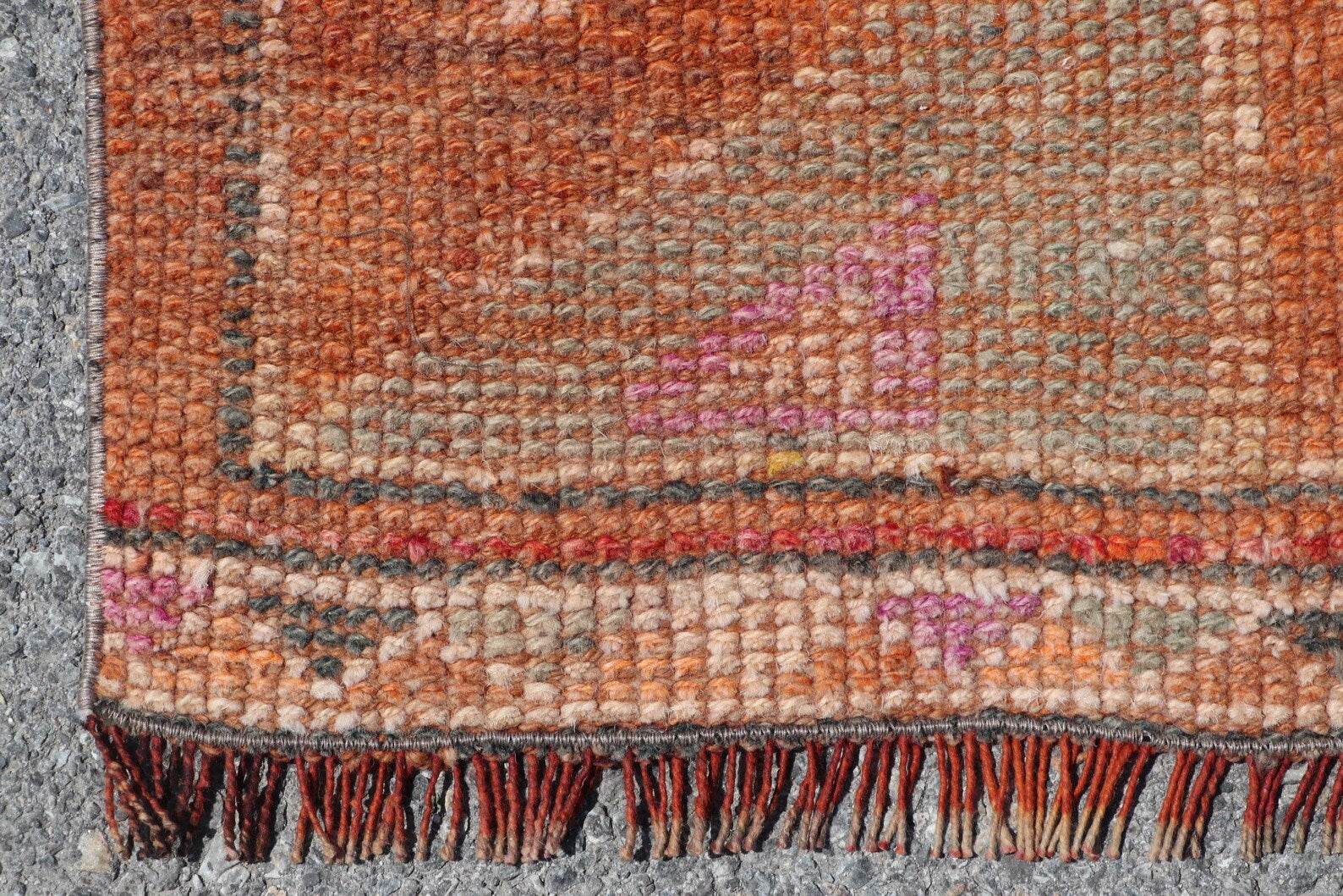 Vintage Turkish Runner Rug 2.4 x 9.8 ft
