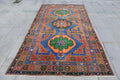 XL Vintage Turkish Accent Area Rug 5.4 x 9.9 ft