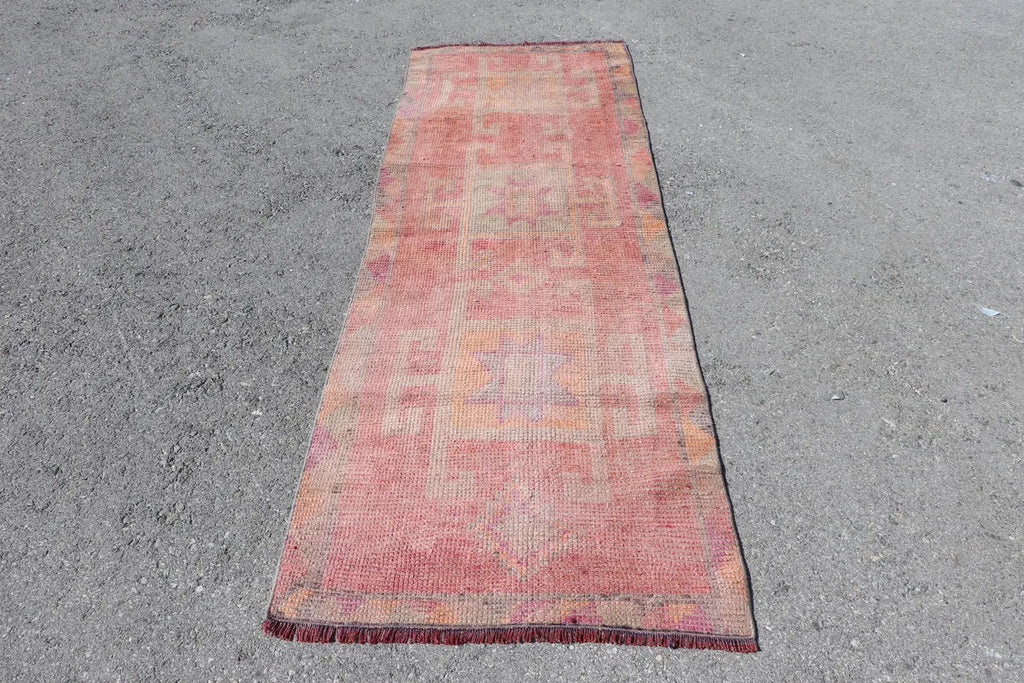 Vintage Turkish Runner Rug 2.9 x 8.5 ft