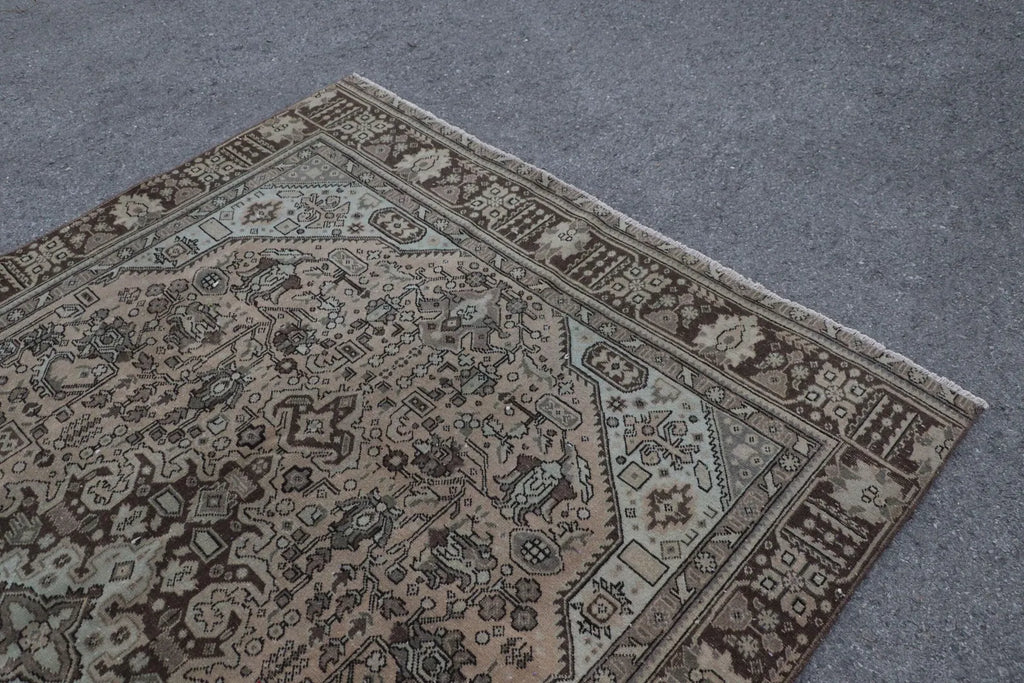 XL Vintage Persian Accent Area Rug 6.2 x 9.6 ft