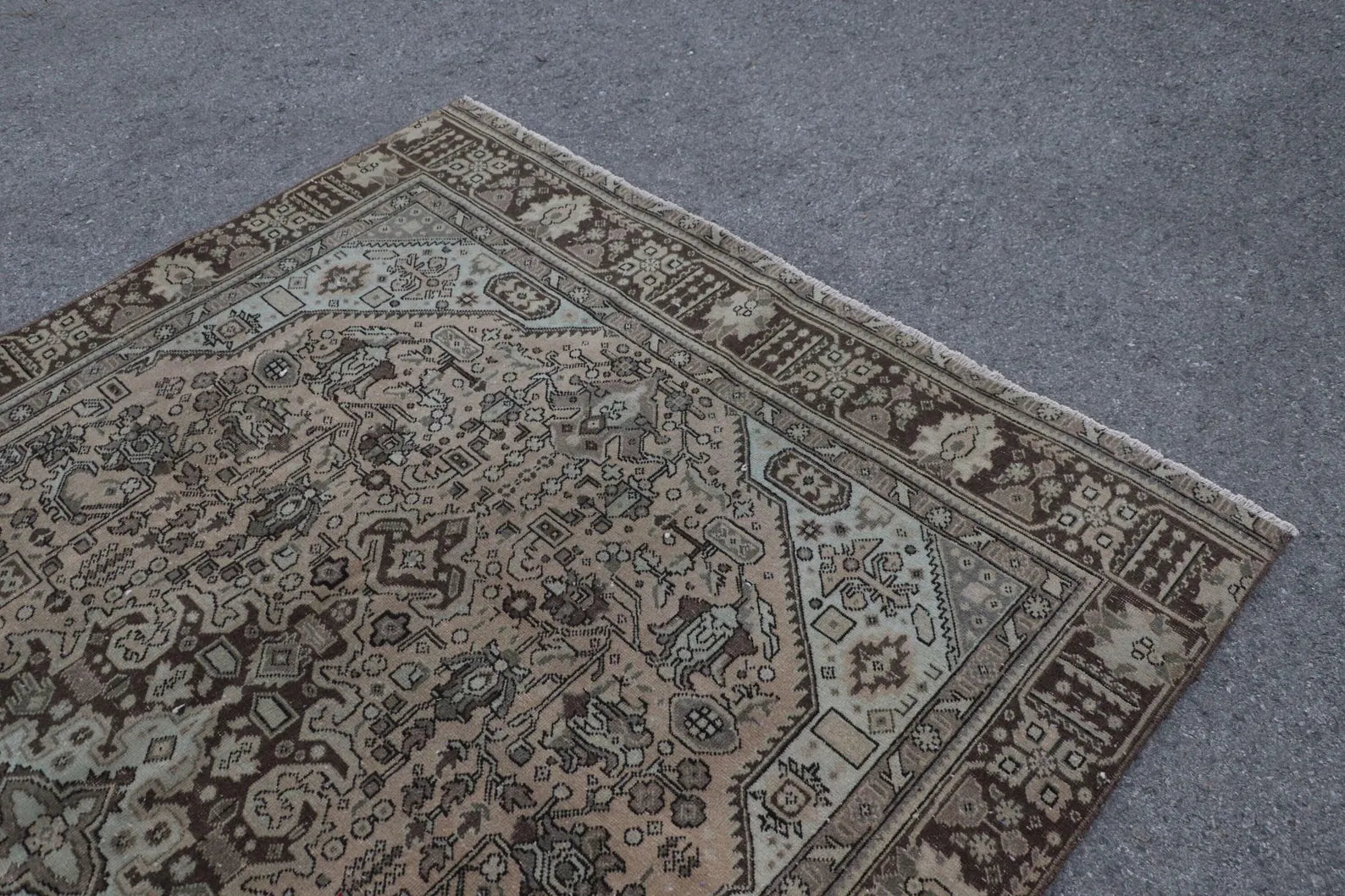XL Vintage Persian Accent Area Rug 6.2 x 9.6 ft