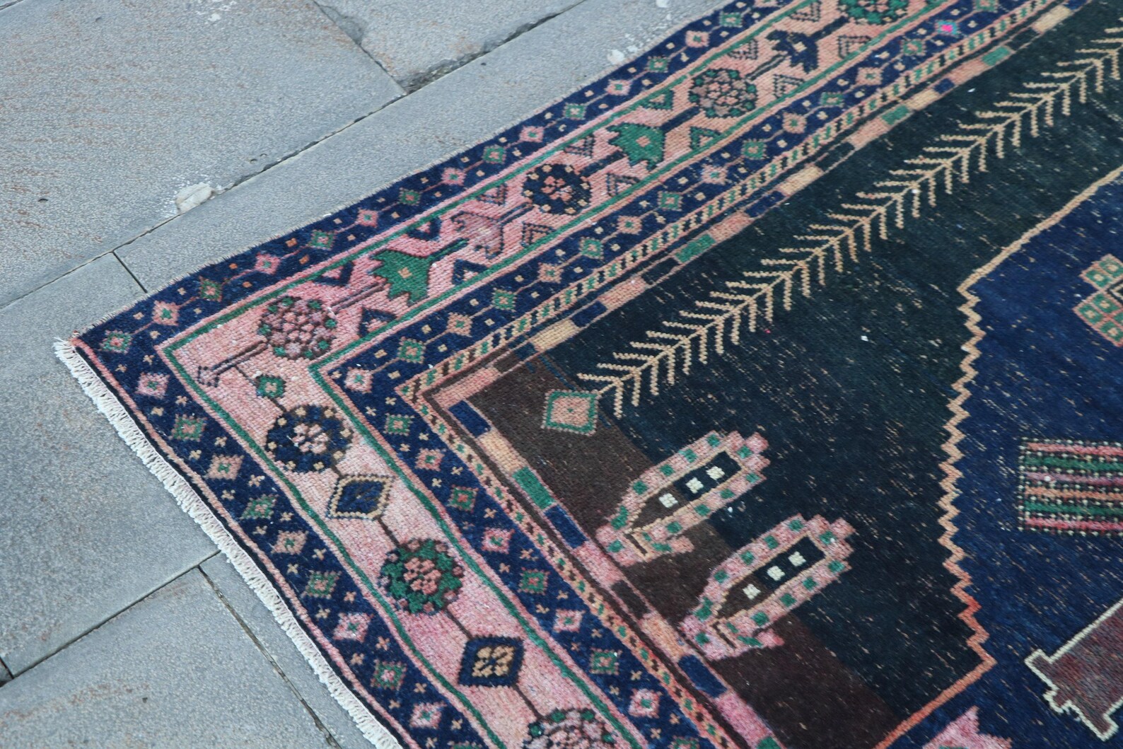 XL Vintage Persian Runner Rug 4.7 x 10.3 ft