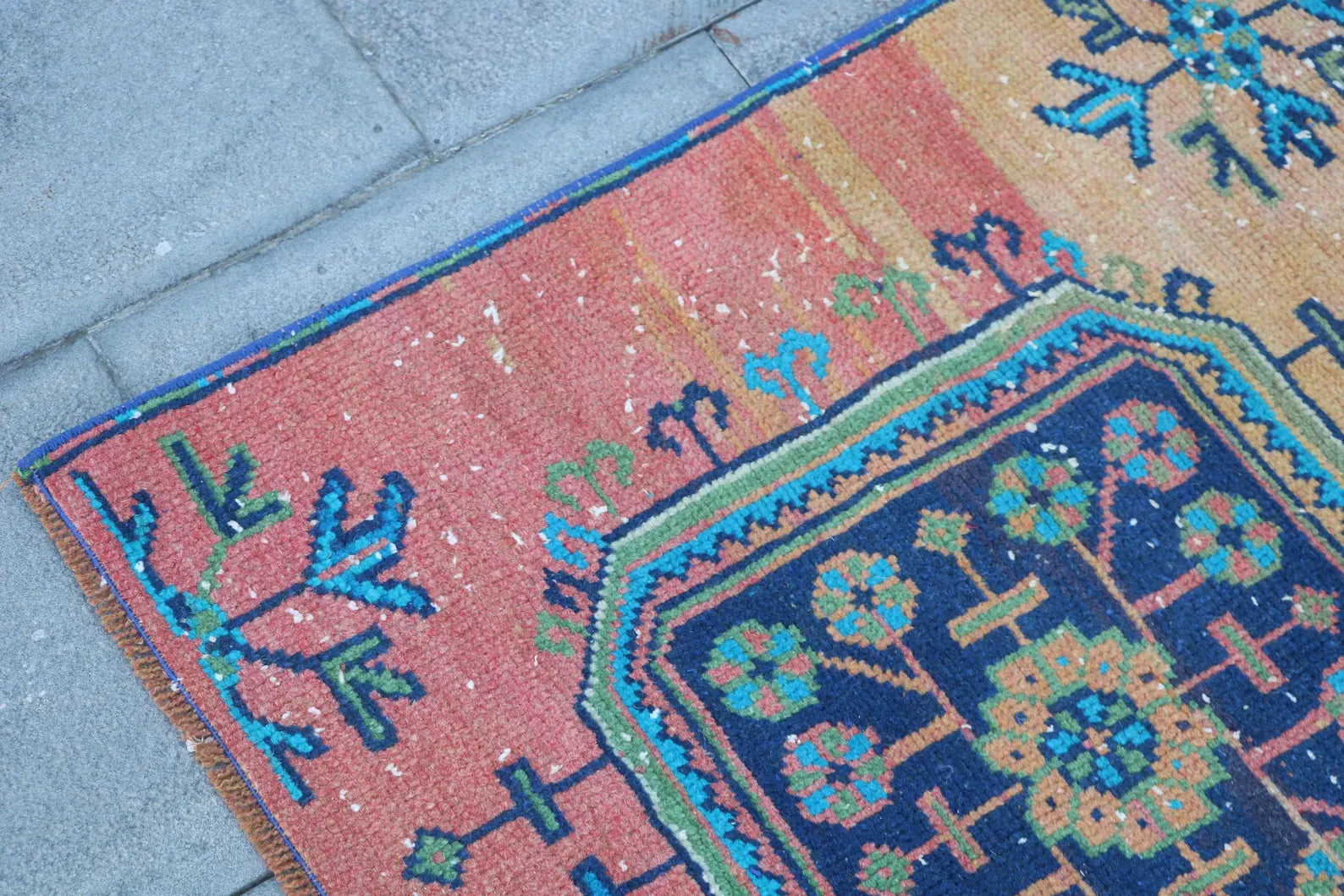 Vintage Turkish Runner Rug 2.5 x 10.3 ft