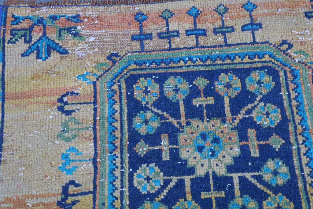 Vintage Turkish Runner Rug 2.5 x 10.3 ft