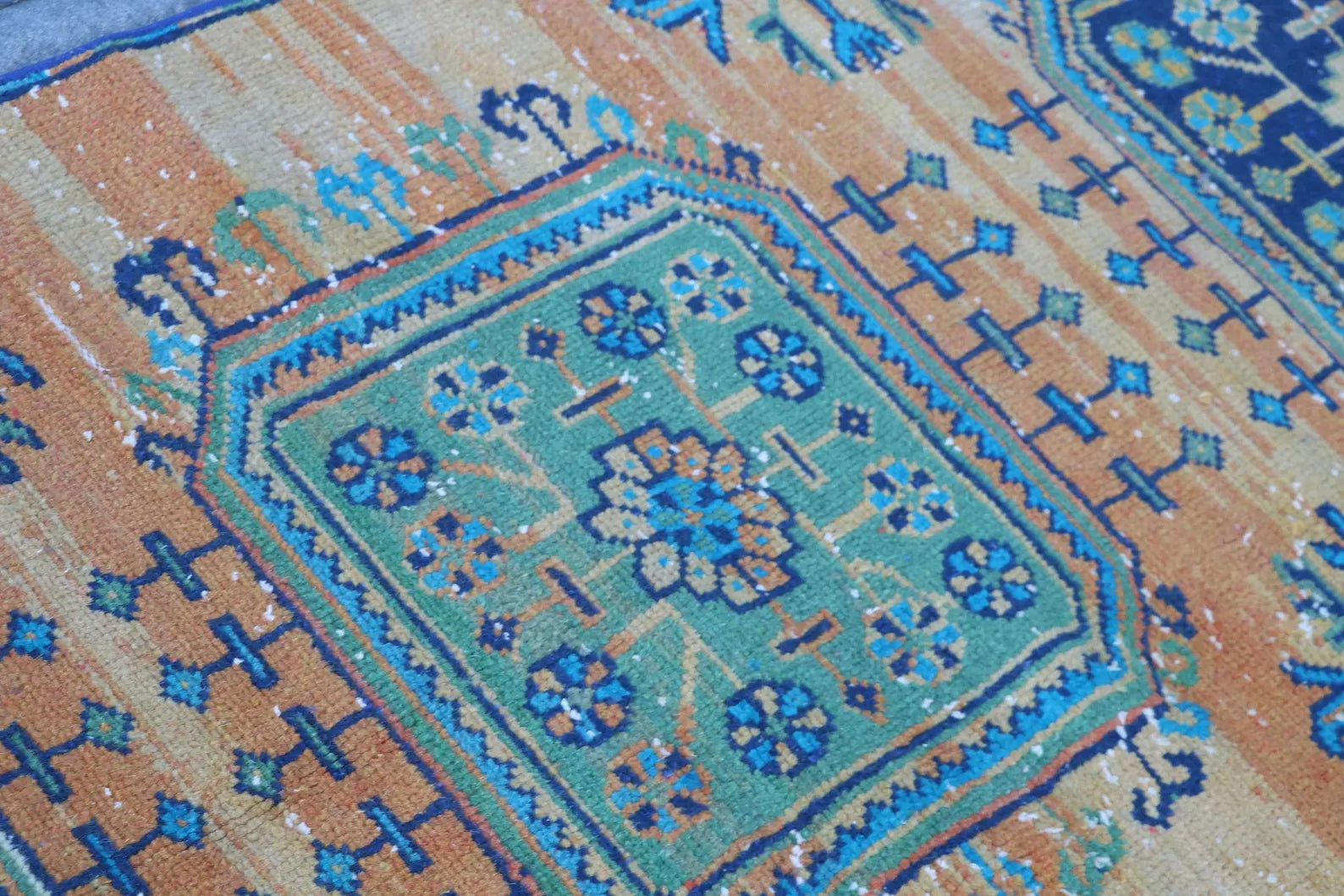Vintage Turkish Runner Rug 2.5 x 10.3 ft