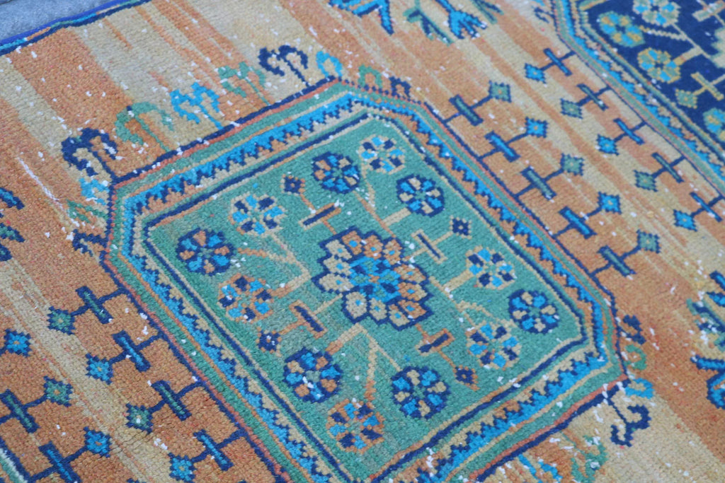 Vintage Turkish Runner Rug 2.5 x 10.3 ft