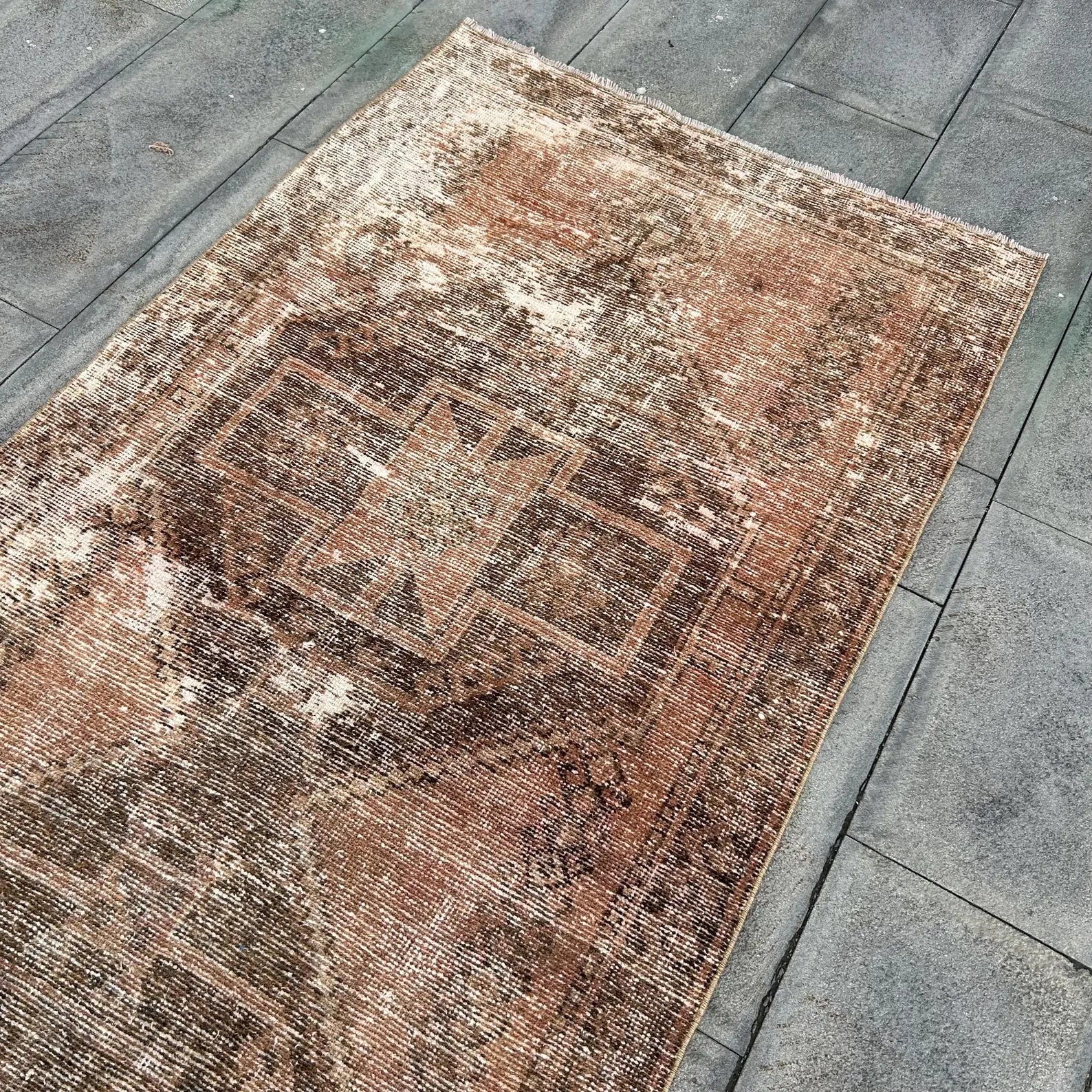 Vintage Turkish Runner Rug 3.5 x 10.8 ft