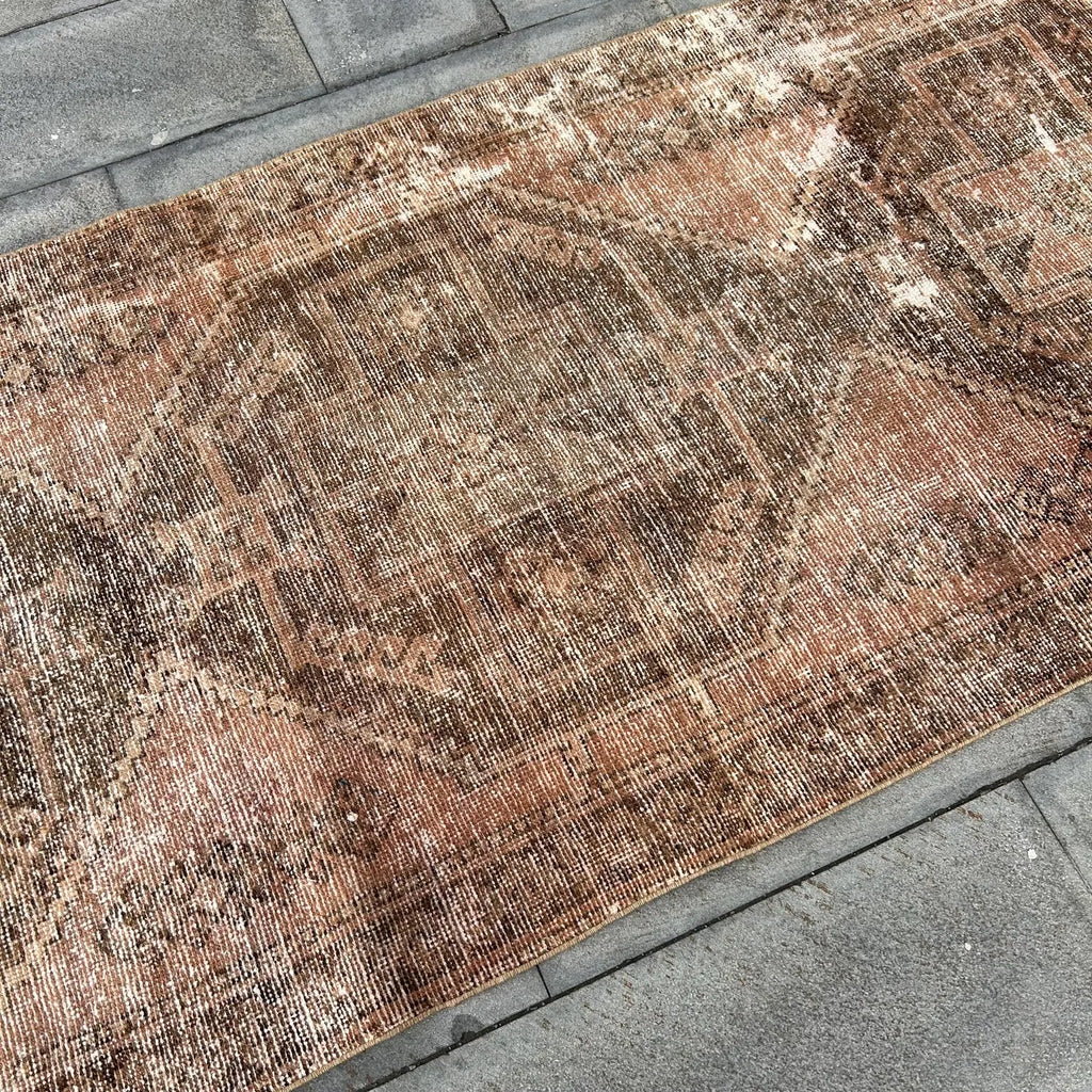 Vintage Turkish Runner Rug 3.5 x 10.8 ft