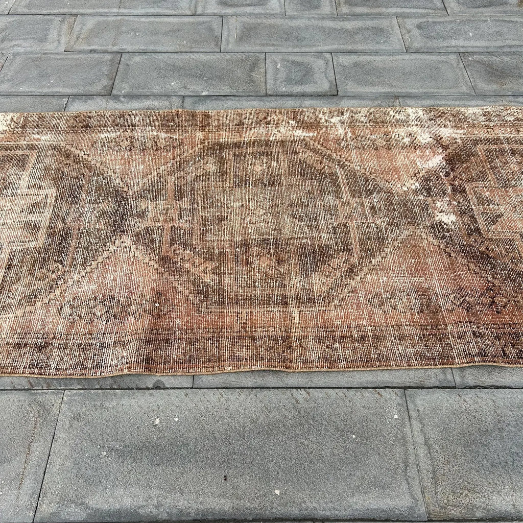 Vintage Turkish Runner Rug 3.5 x 10.8 ft