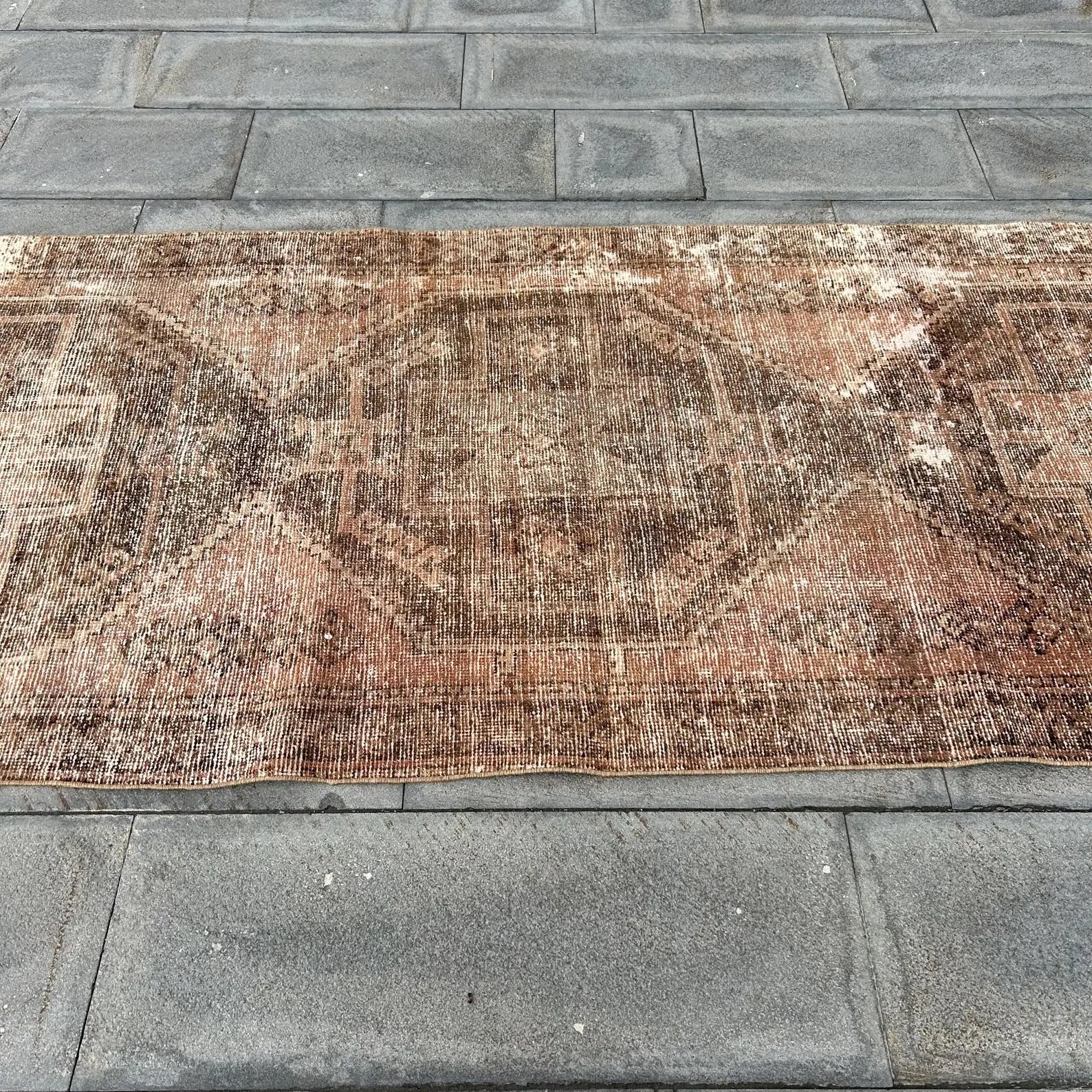 Vintage Turkish Runner Rug 3.5 x 10.8 ft