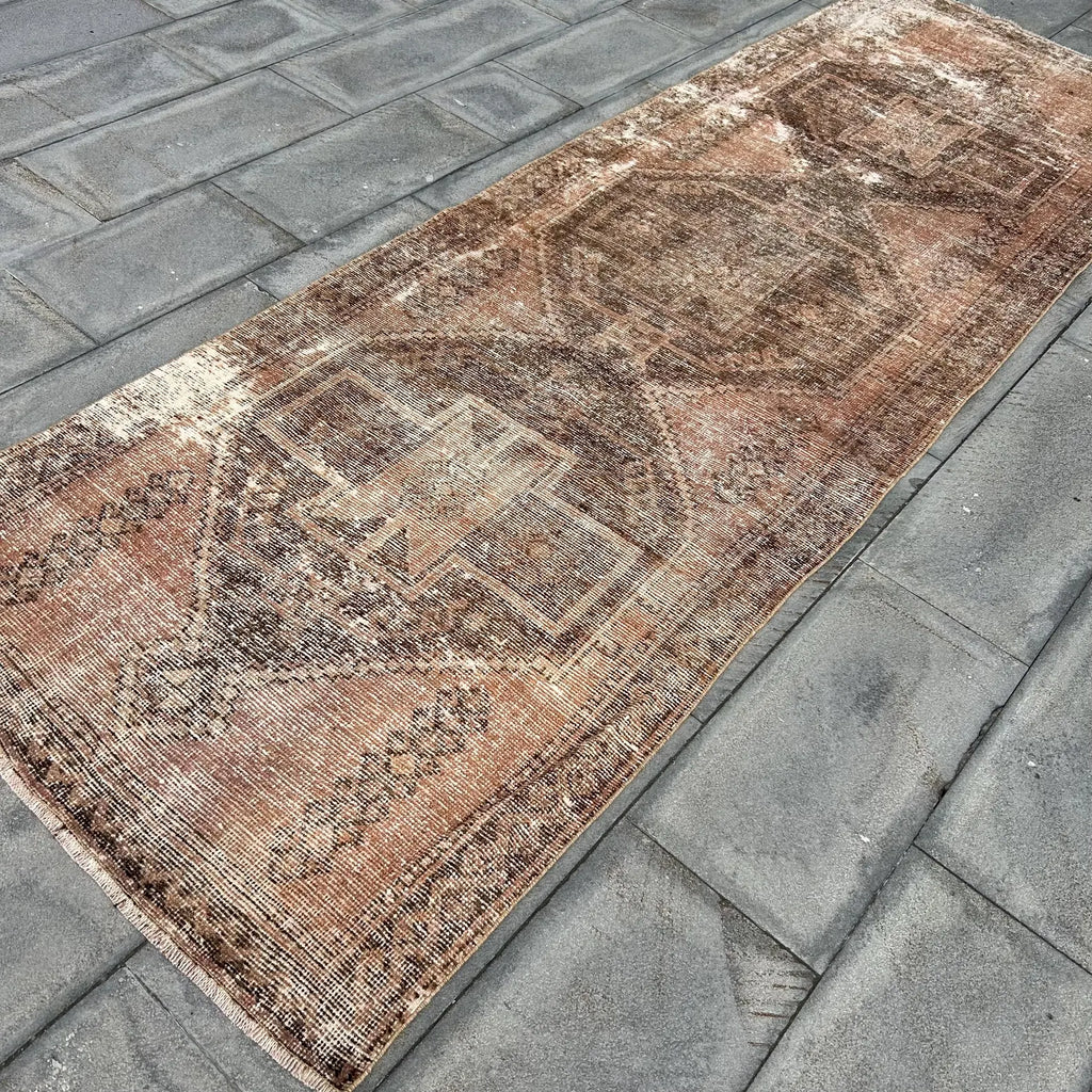 Vintage Turkish Runner Rug 3.5 x 10.8 ft