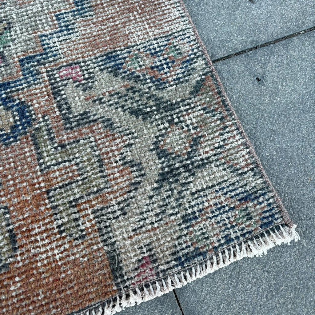 Vintage Turkish Mini Rug 1.4 x 2.8 ft