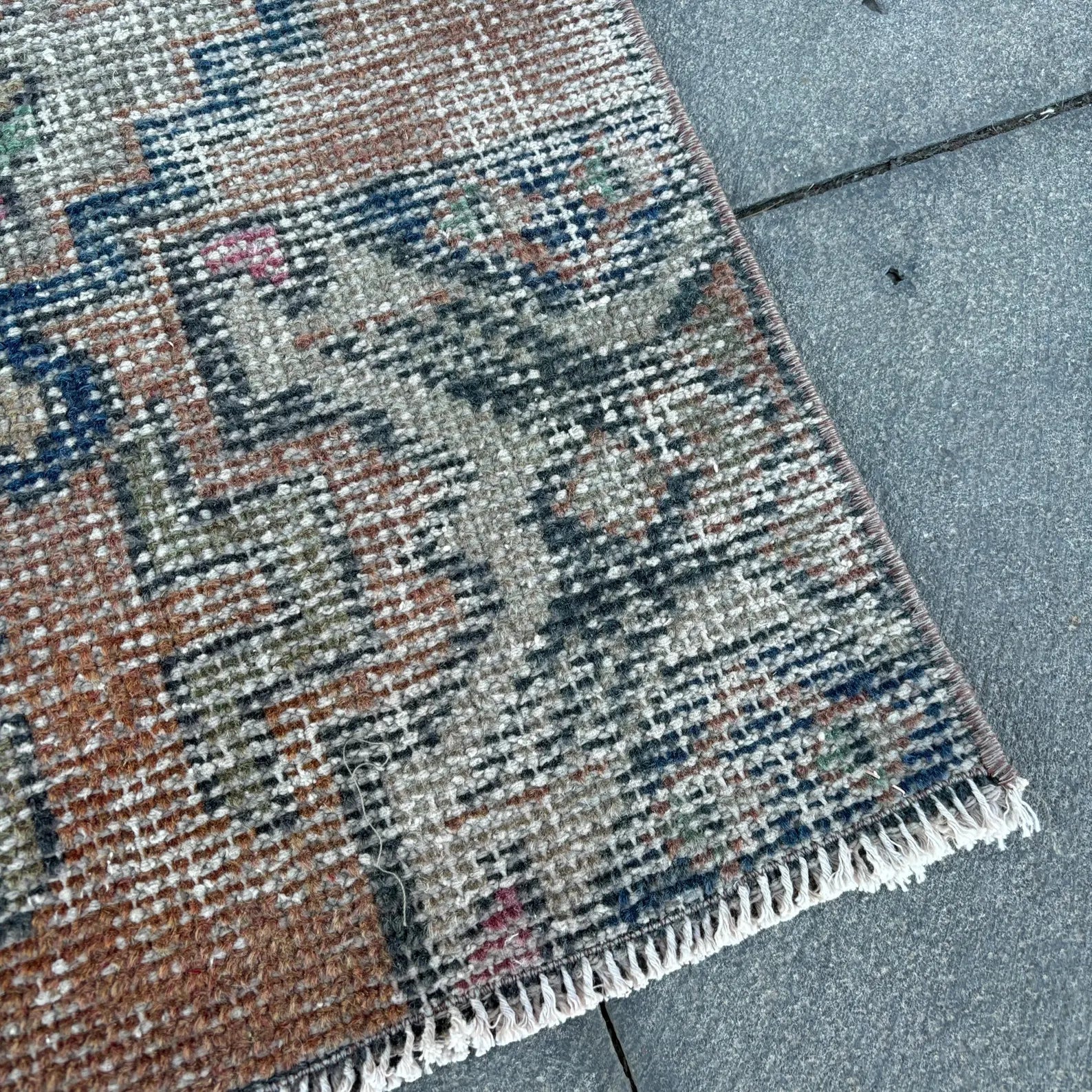 Vintage Turkish Mini Rug 1.4 x 2.8 ft