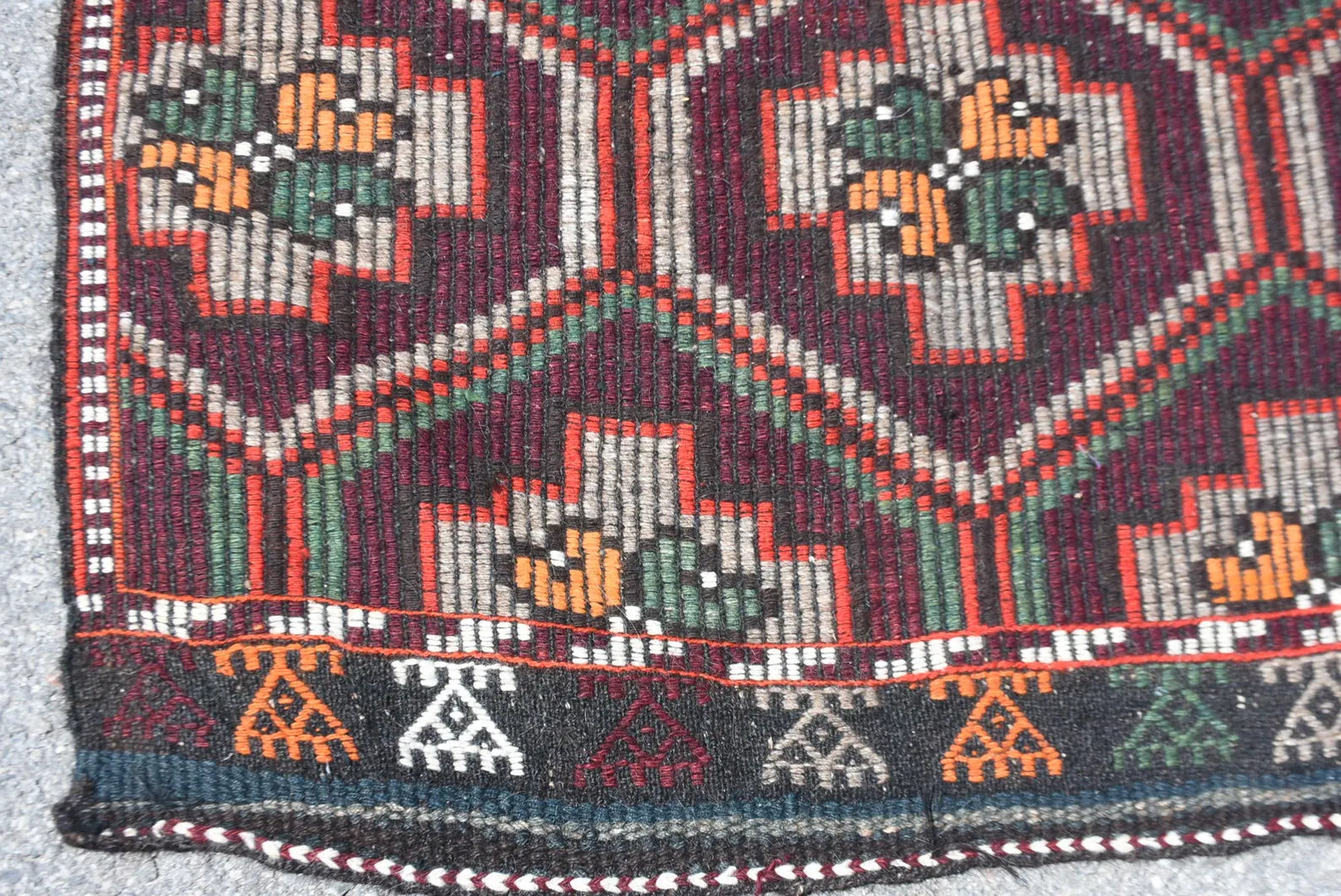 Vintage Turkish Runner Rug 3.5 x 10.6 ft