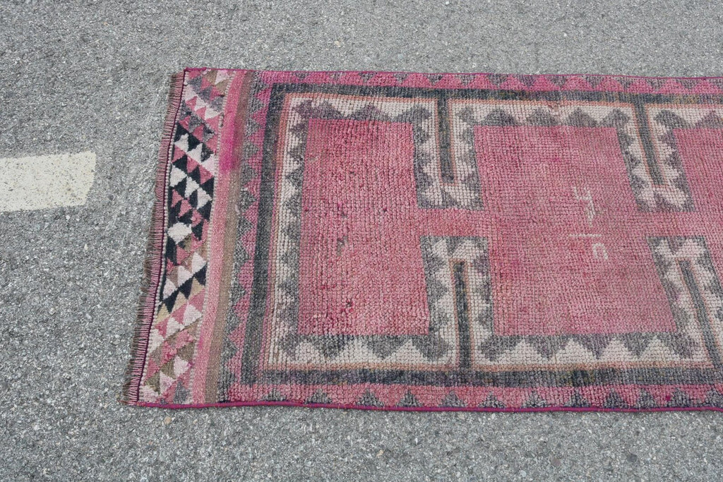 Vintage Turkish Runner Rug 2.7 x 10.6 ft