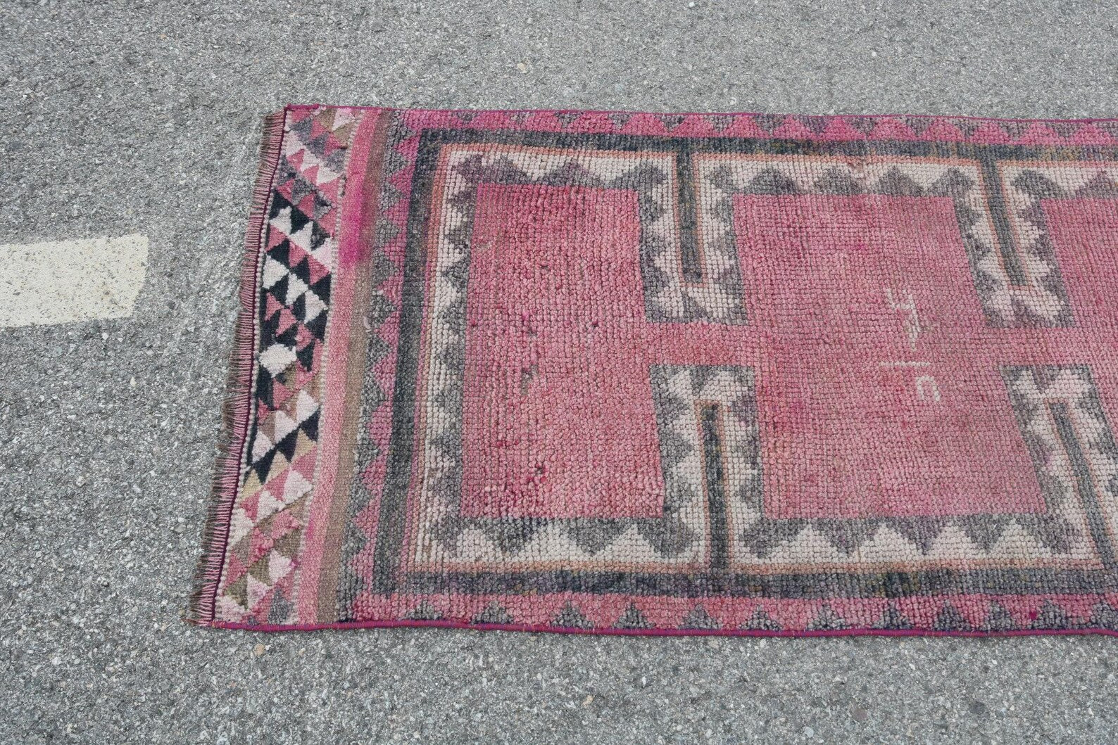 Vintage Turkish Runner Rug 2.7 x 10.6 ft