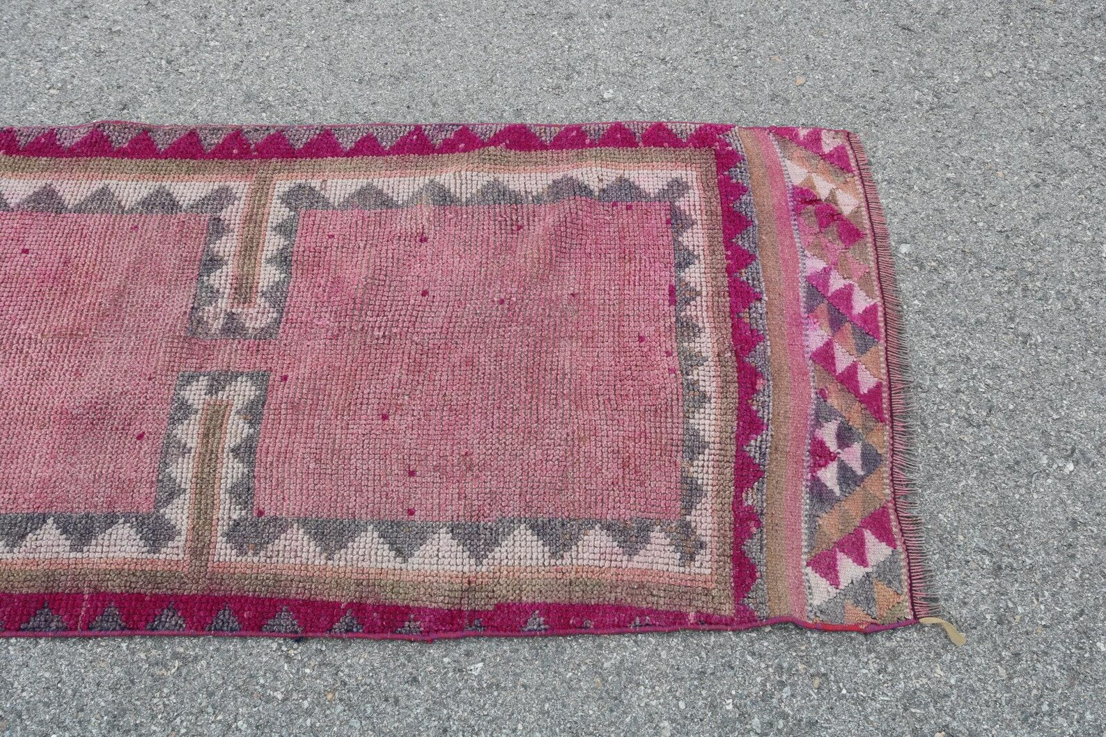 Vintage Turkish Runner Rug 2.7 x 10.6 ft