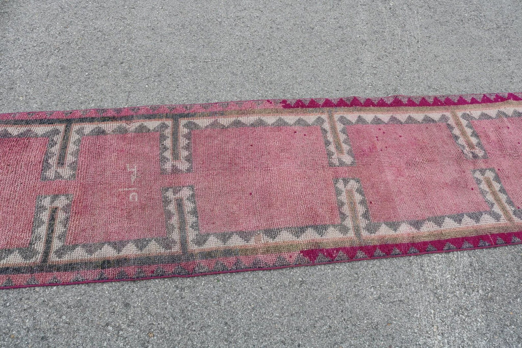 Vintage Turkish Runner Rug 2.7 x 10.6 ft