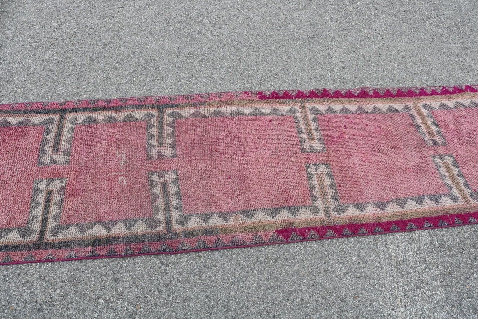 Vintage Turkish Runner Rug 2.7 x 10.6 ft